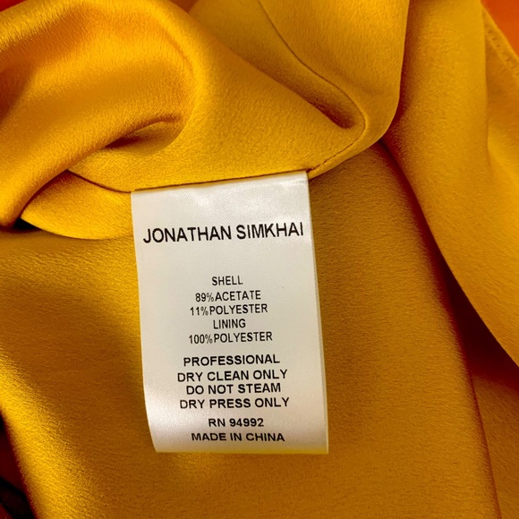 Jonathan Simkhai long sleeve mustard dress - Picture 4 of 4